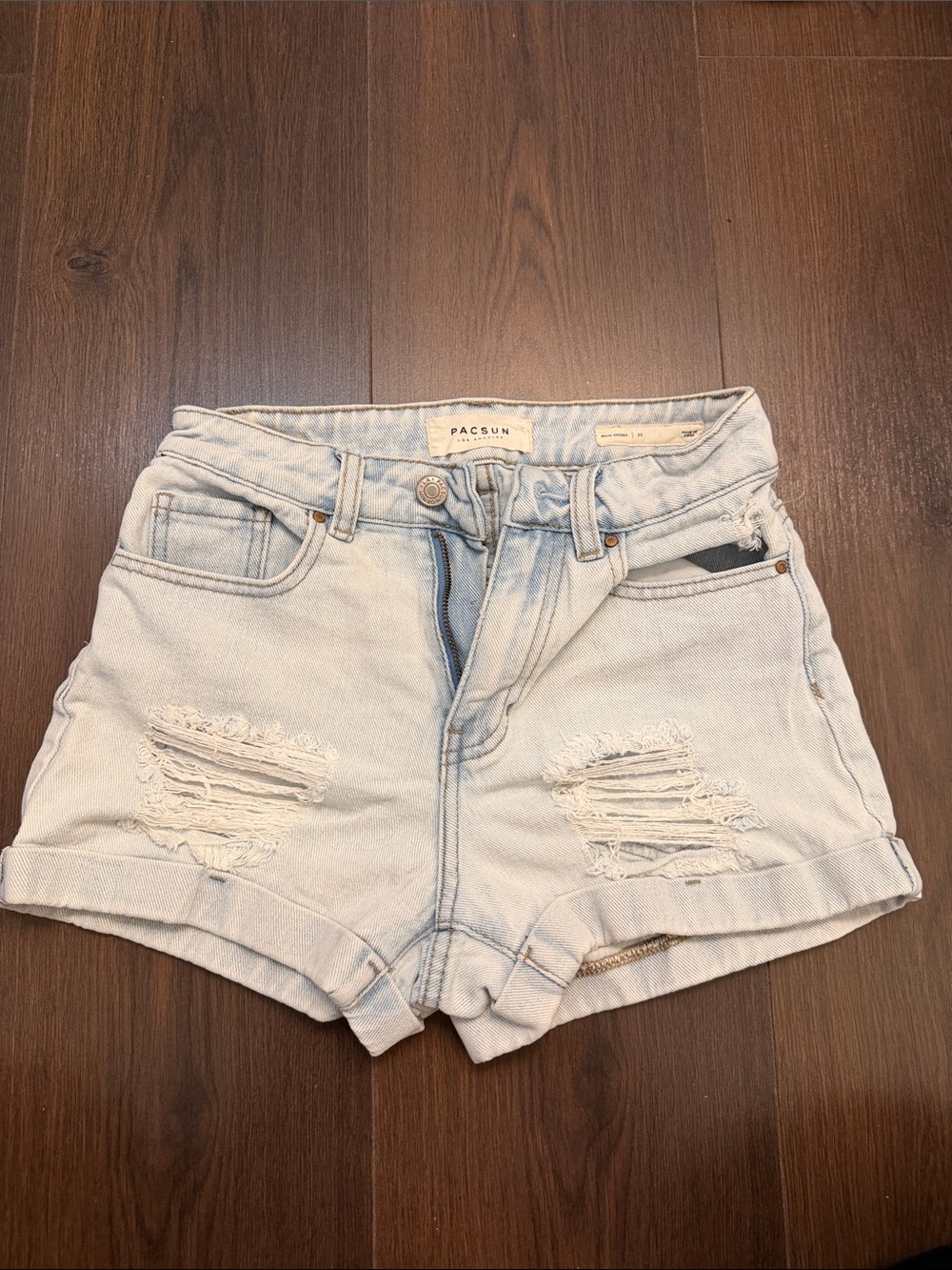 PacSun Light Wash Distressed Denim Shorts